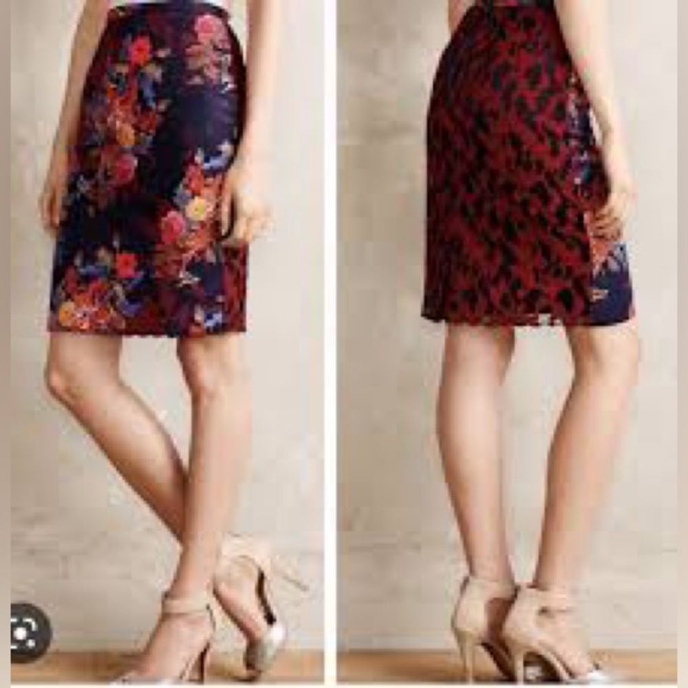Anthropologie Leifsdottir Quinn Lace Floral Pencil Skirt - Size 6